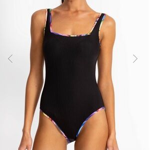 NWT and Hygienic Liner Johnny Was SQUARE NECK ONE PIECE SWIMSUIT size S